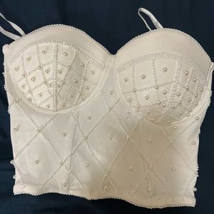 Superdown size S, Pearl white Bustier, used once
